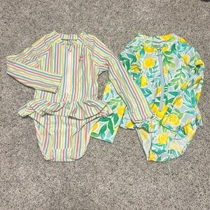 Little Me One Piece Long Sleeved Swimsuit Bundle